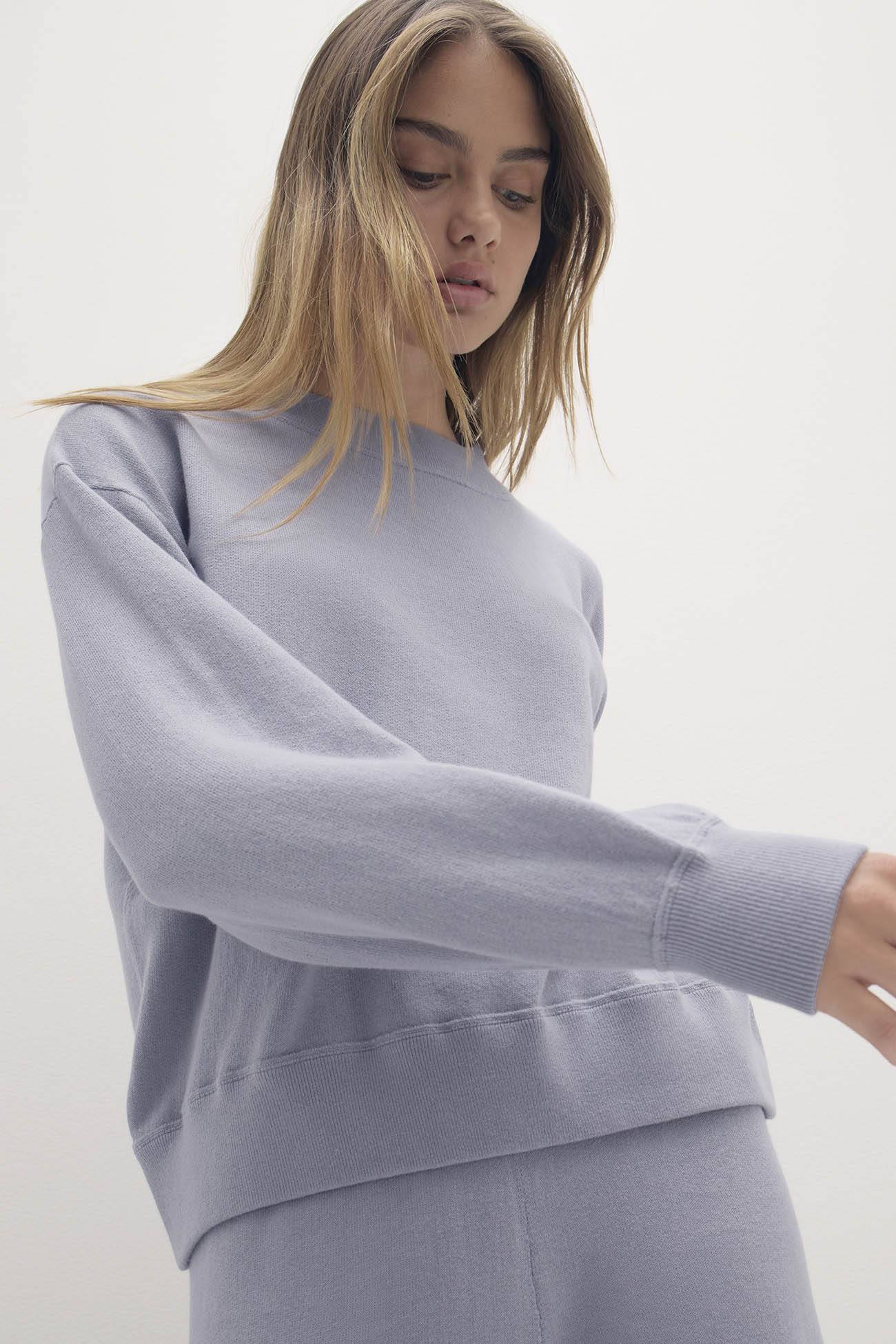 BIANKA COTTON CASHMERE CREWNECK PULLOVER - Image 3