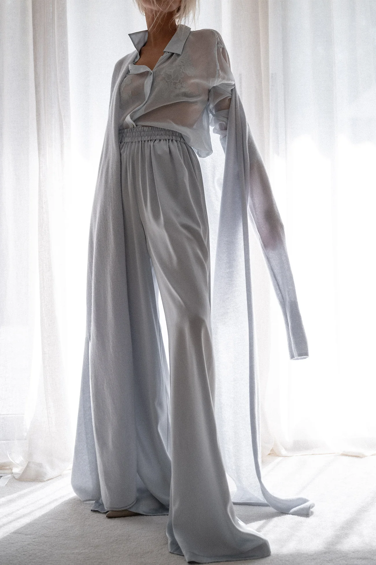 EVAN SILK WIDE LEG PANT | 33" INSEAM - Image 36