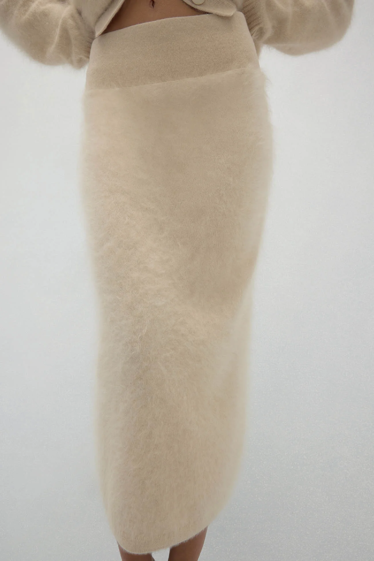 FRANCESCA BRUSHED CASHMERE MIDI SKIRT - Image 4