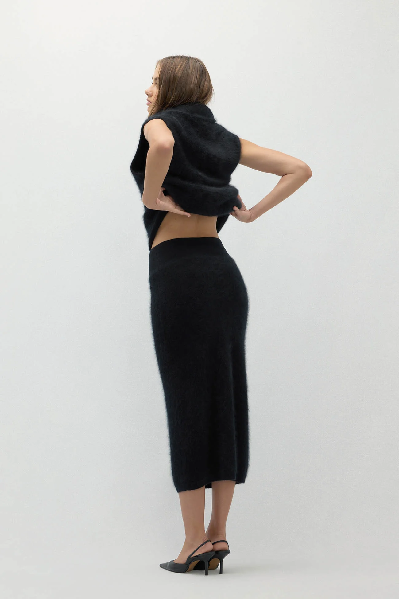 FRANCESCA BRUSHED CASHMERE MIDI SKIRT - Image 9