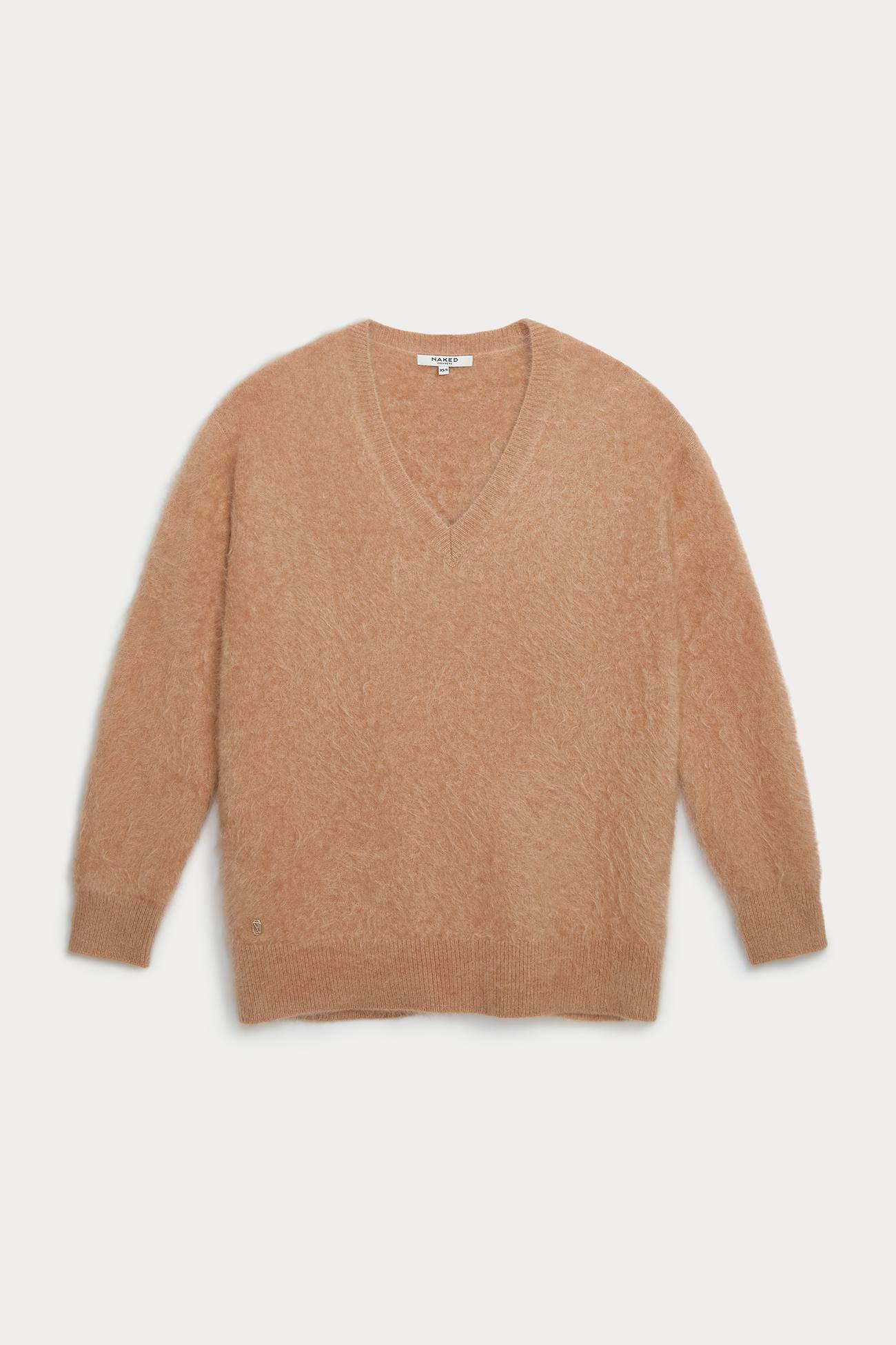 GLADYS BRUSHED CASHMERE V-NECK SWEATER - Image 5