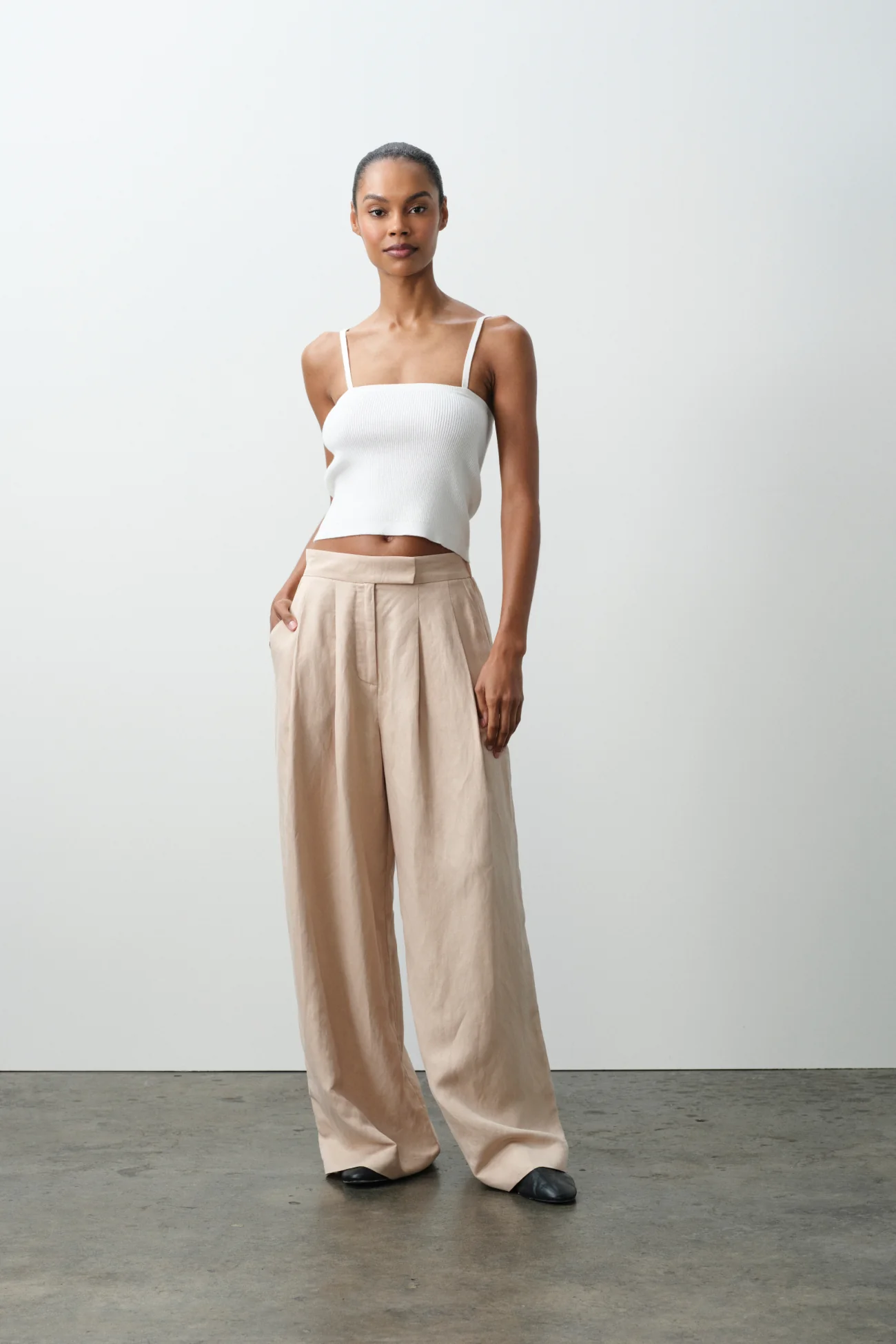 LEYNA SILK LINEN WIDE LEG PANT - Image 5