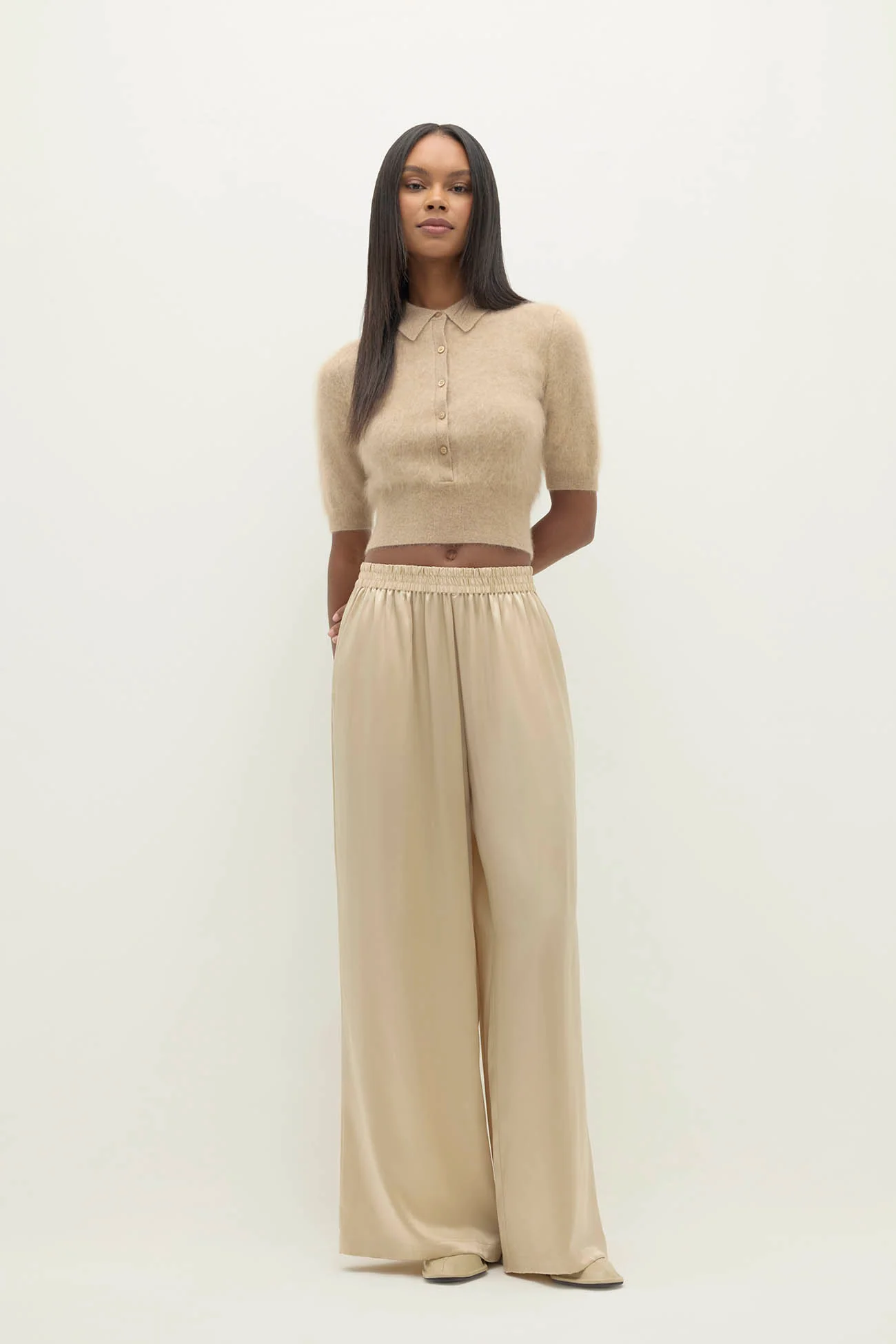 MAISIE BRUSHED CASHMERE COLLARED SWEATER - Image 13