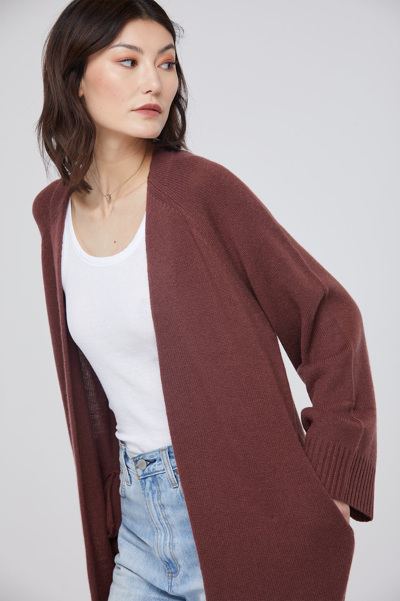 MAKENA LONGLINE CASHMERE CARDIGAN - Image 23