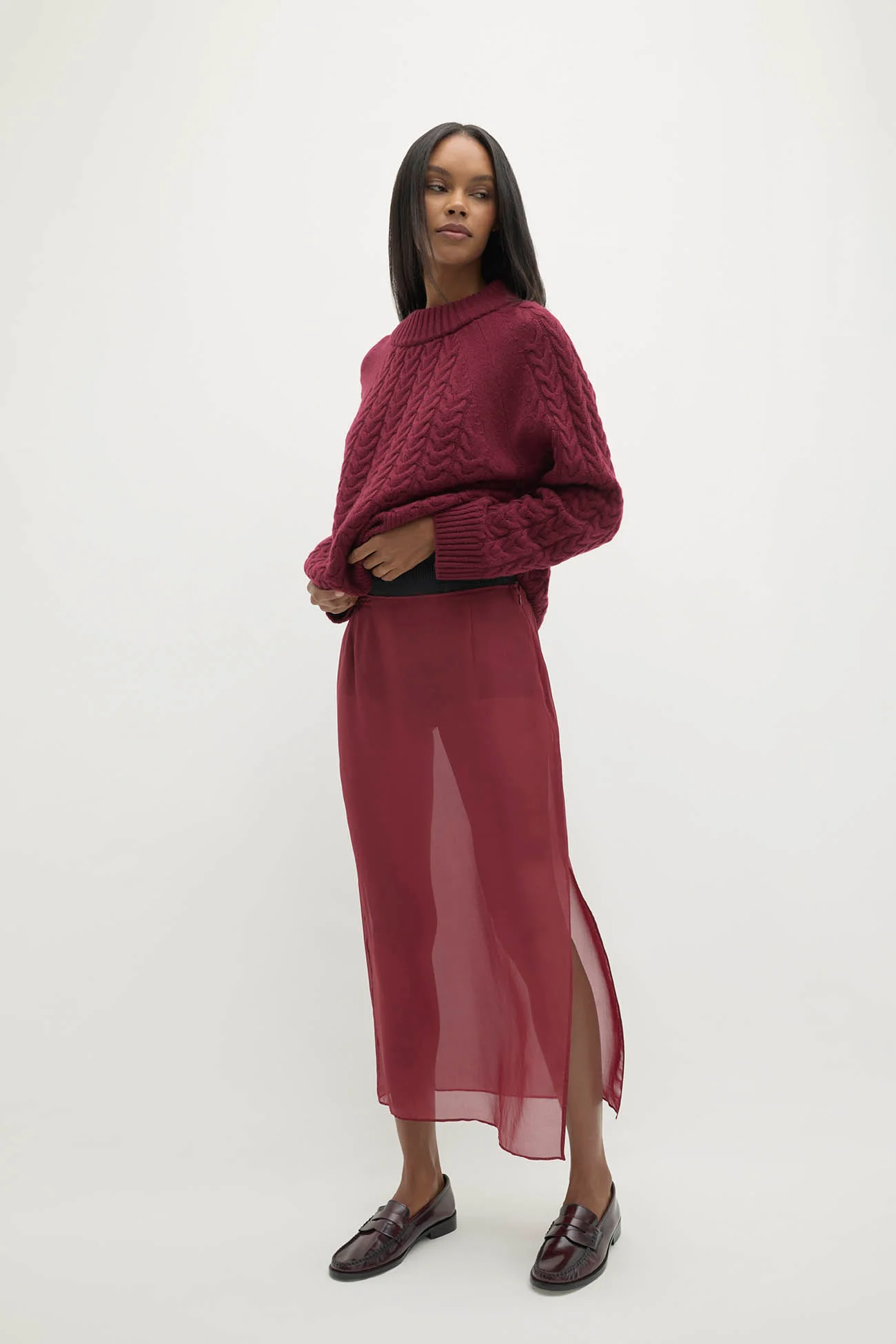 MARISSA SILK ORGANZA MIDI SKIRT - Image 28