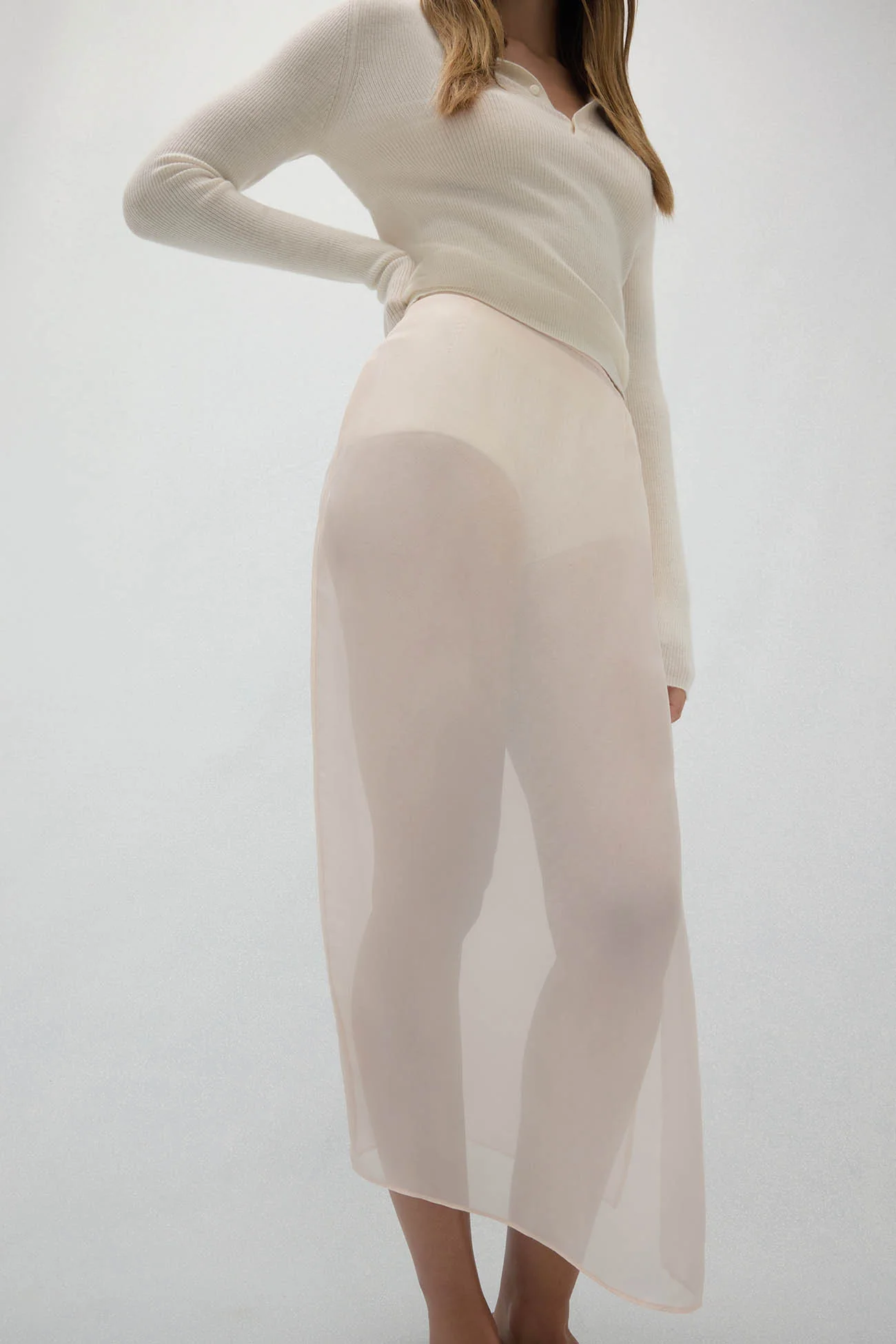 MARISSA SILK ORGANZA MIDI SKIRT - Image 4