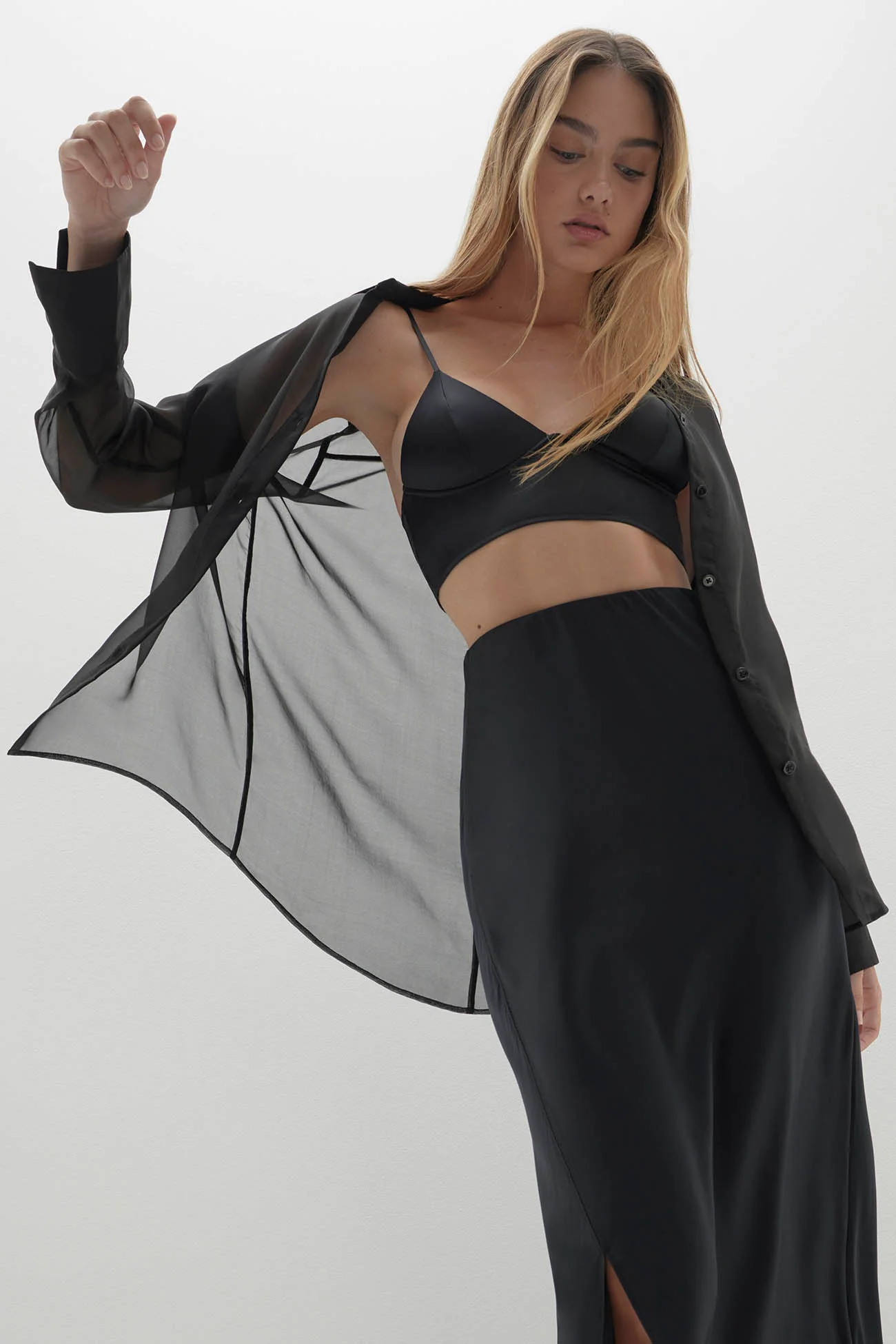 QUINN SILK MIDI SKIRT - Image 5