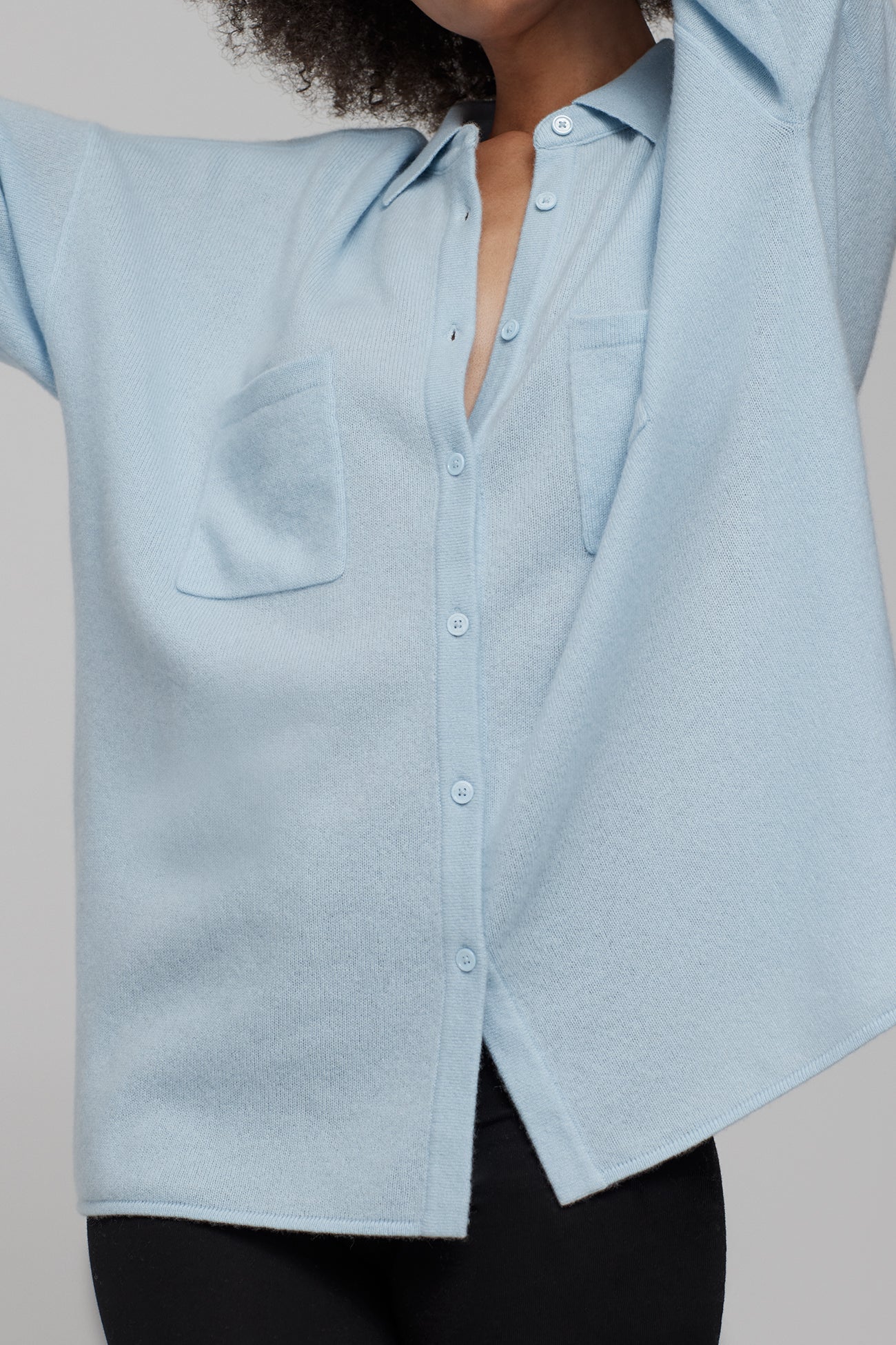 RUE BUTTON-UP CASHMERE TOP - Image 12