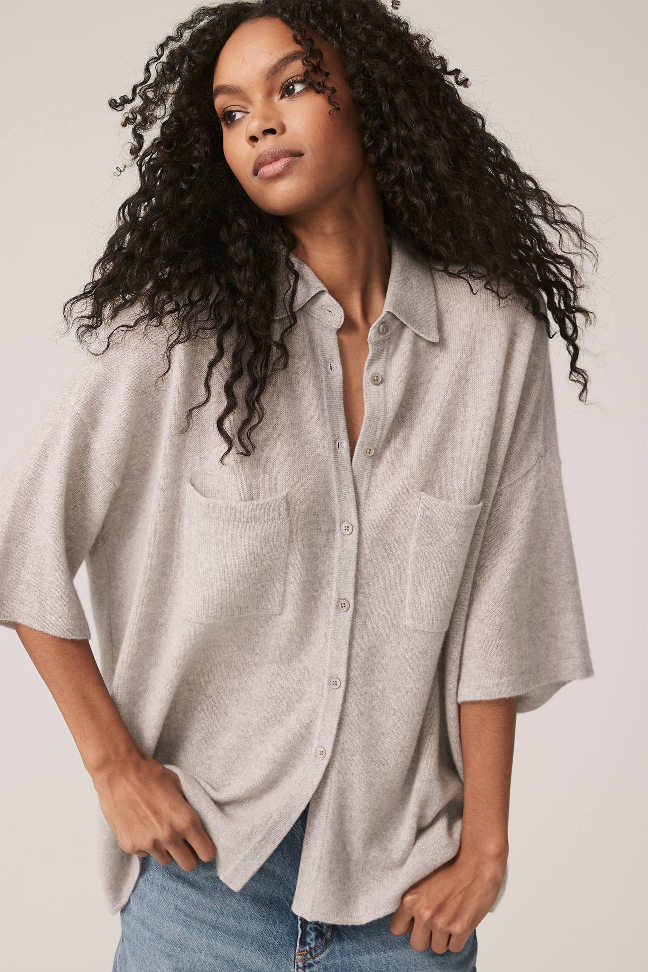 RUE BUTTON-UP CASHMERE TOP - Image 19