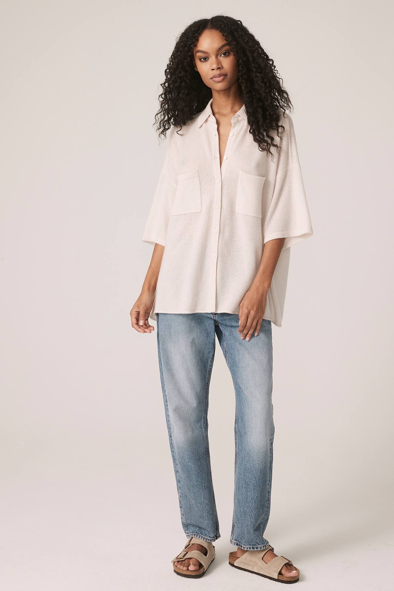 RUE BUTTON-UP CASHMERE TOP - Image 23