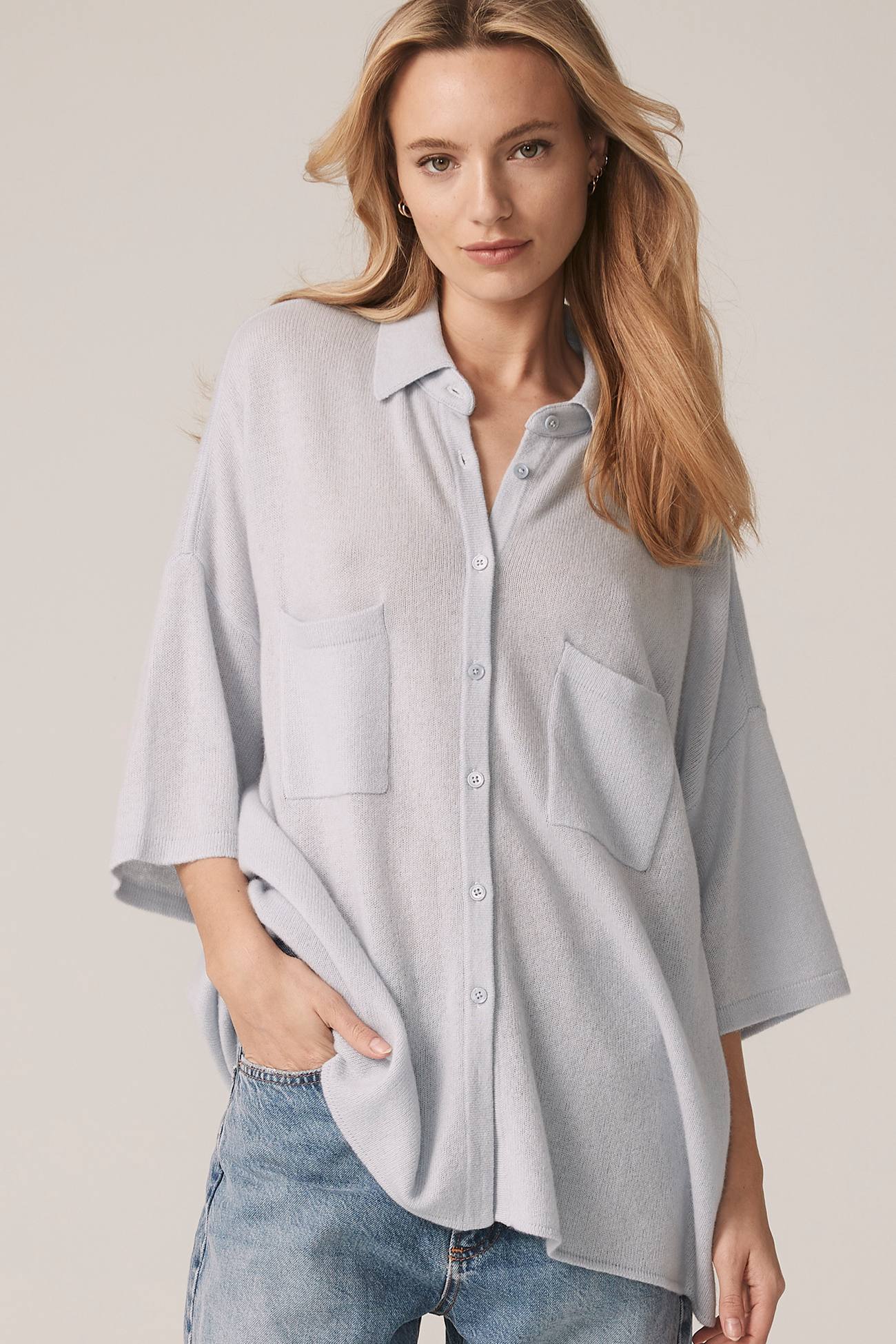 RUE BUTTON-UP CASHMERE TOP - Image 24