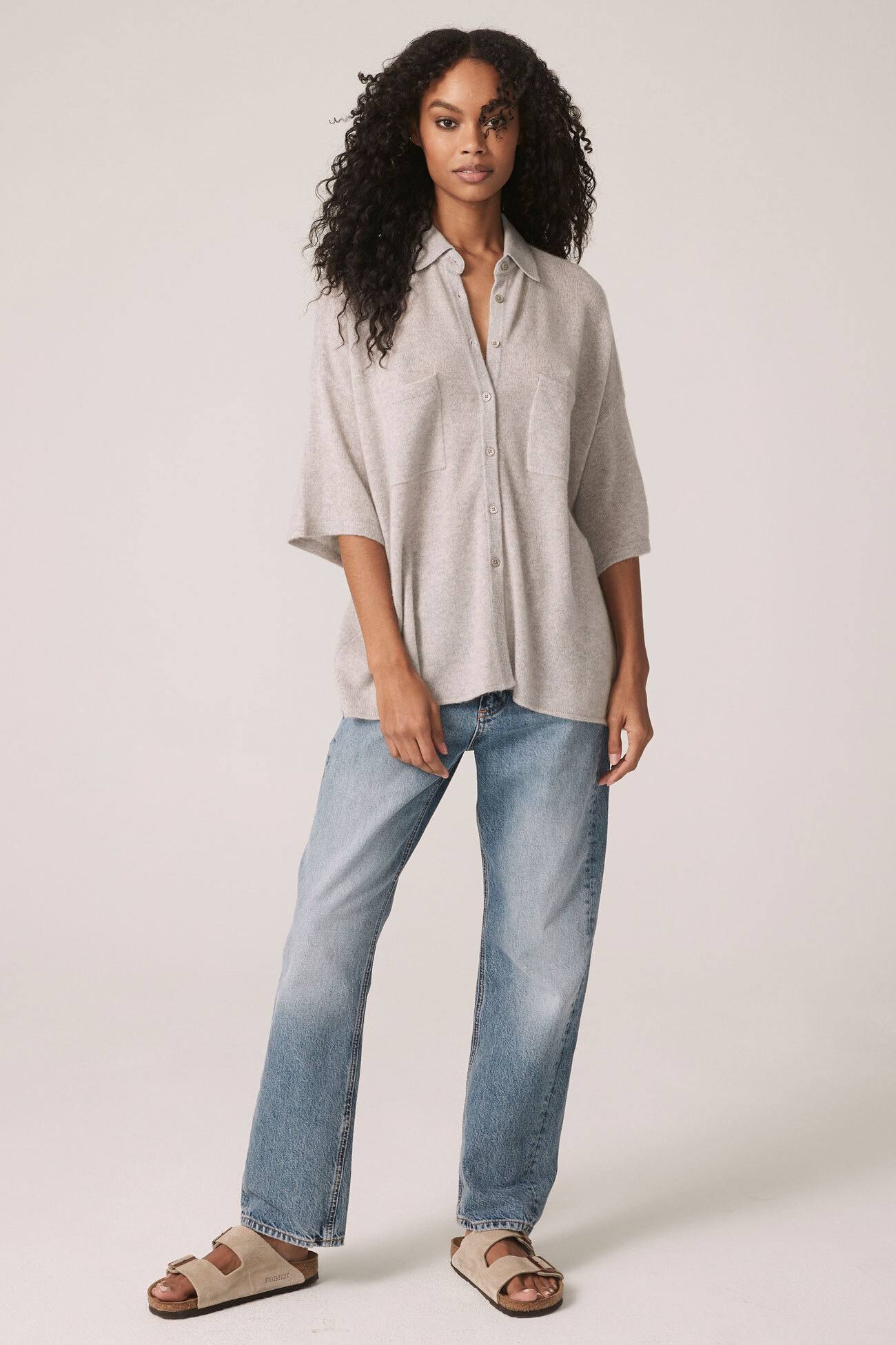 RUE BUTTON-UP CASHMERE TOP - Image 31