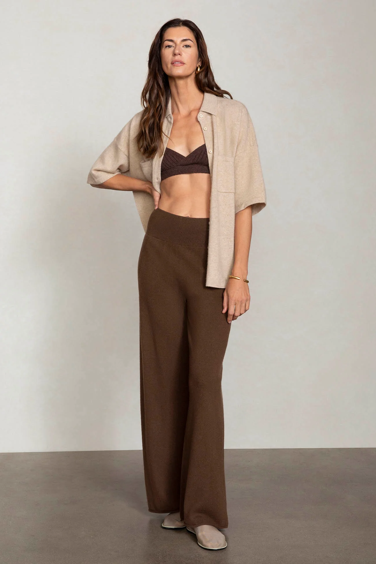 RUE BUTTON-UP CASHMERE TOP - Image 32