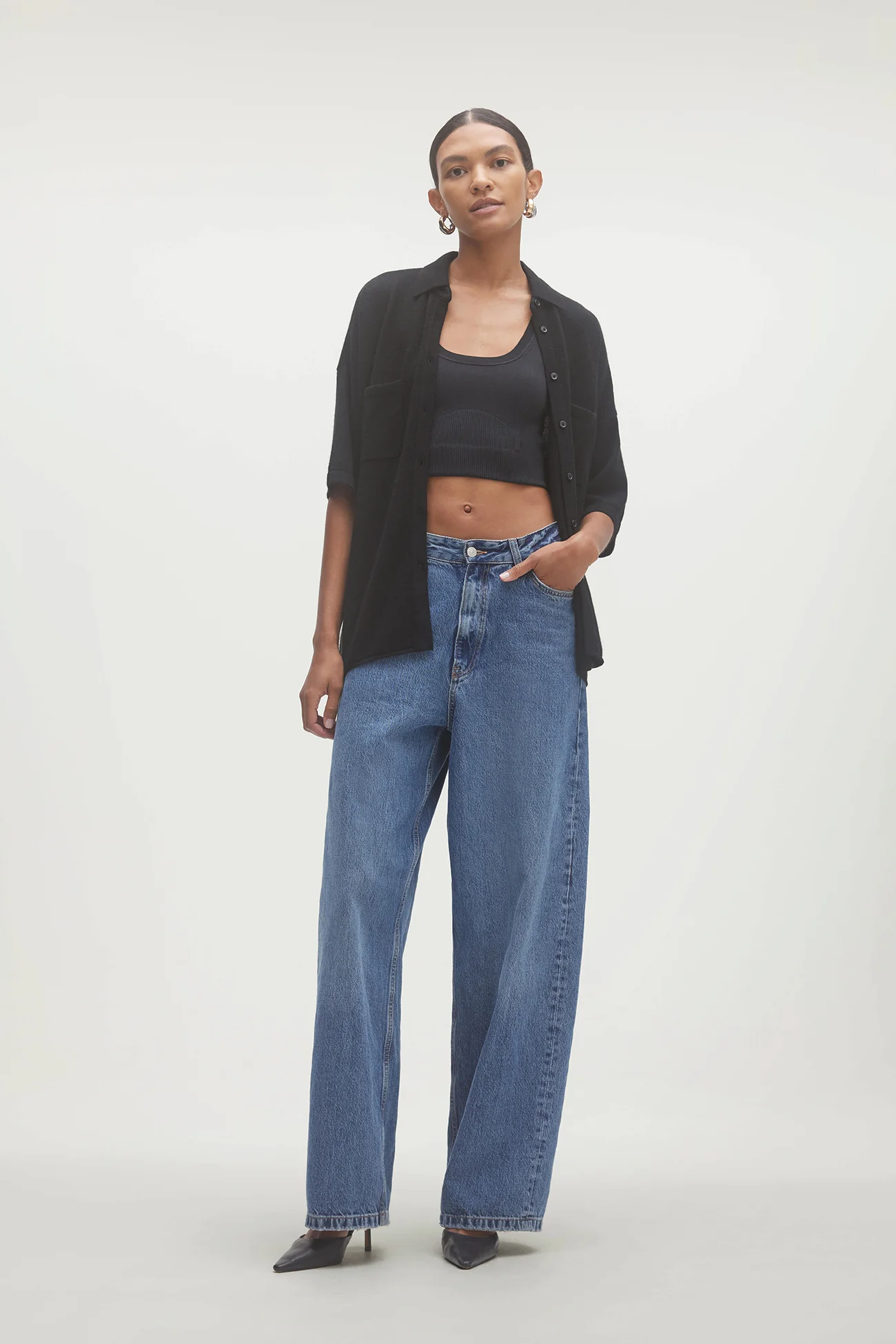 RUE BUTTON-UP CASHMERE TOP - Image 36