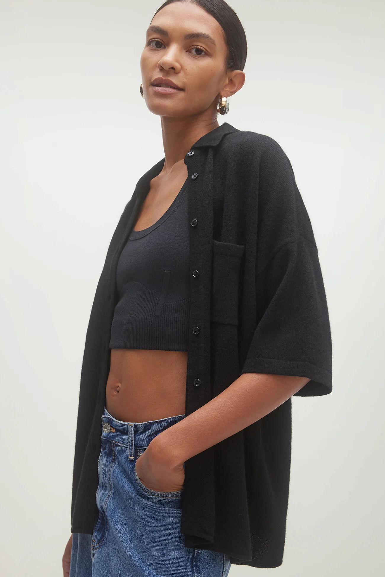 RUE BUTTON-UP CASHMERE TOP - Image 39