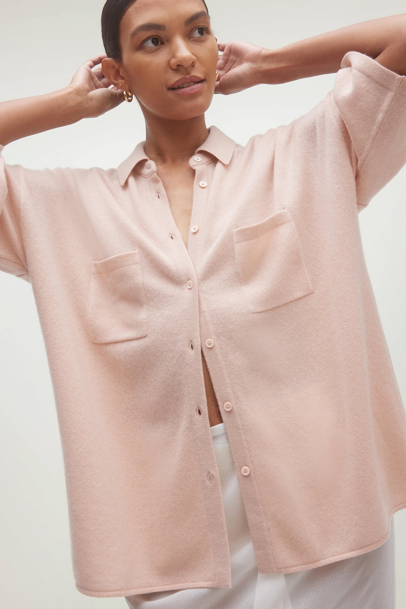 RUE BUTTON-UP CASHMERE TOP - Image 44