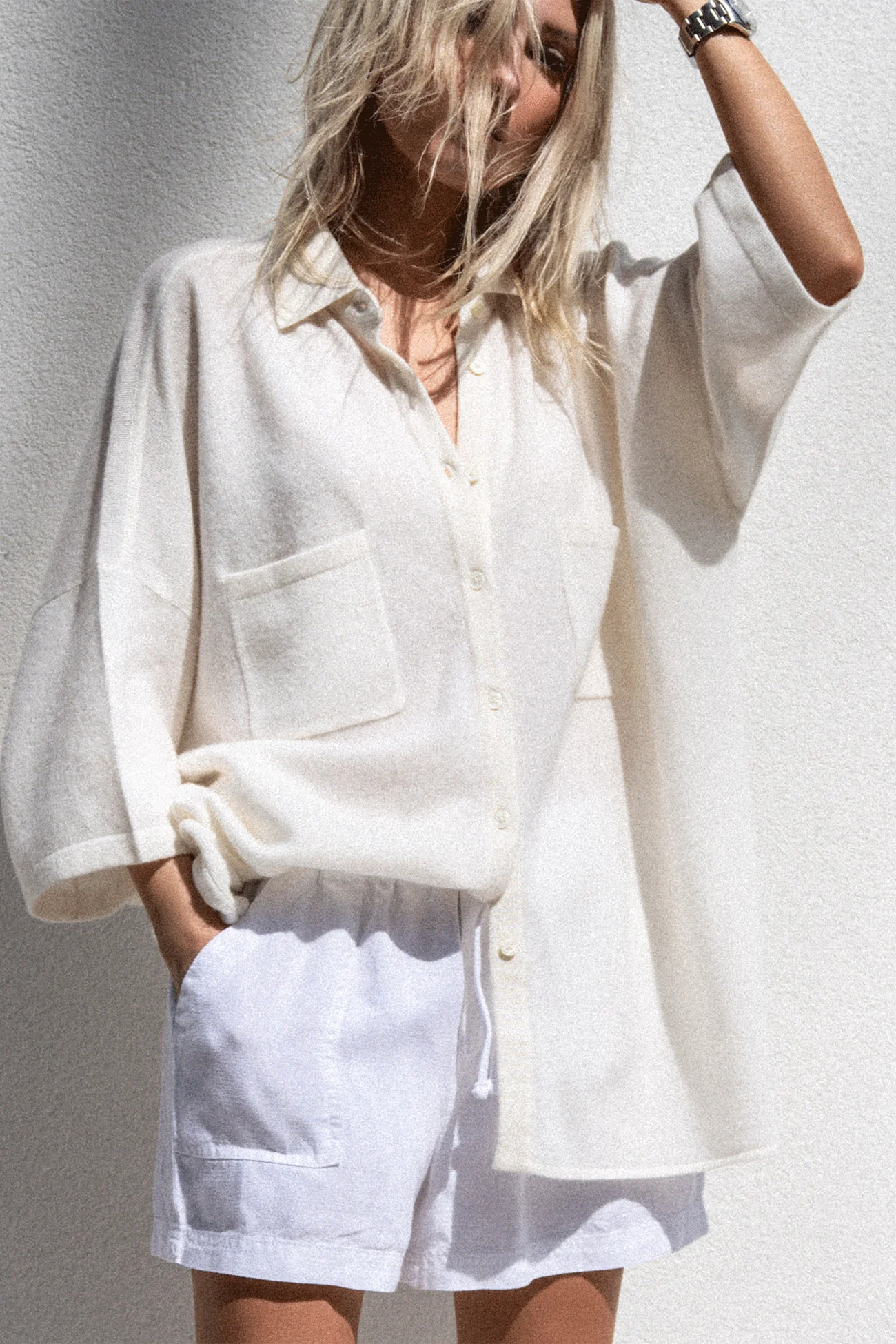RUE BUTTON-UP CASHMERE TOP - Image 8