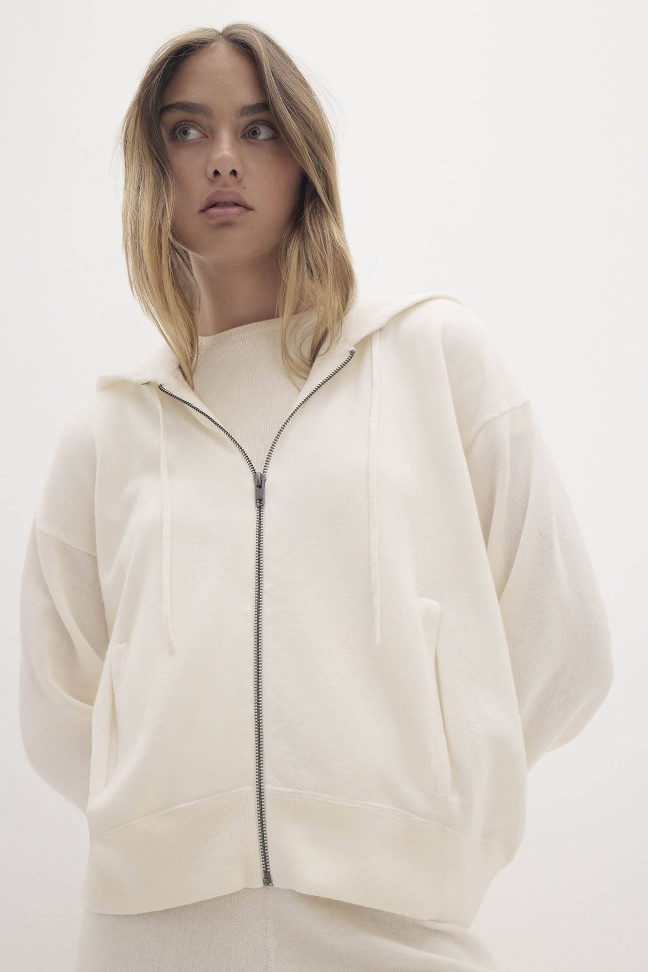 SERENA COTTON CASHMERE ZIP-UP HOODIE - Image 9